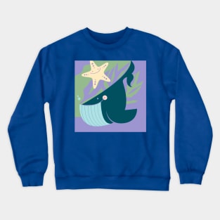 Happy Whale and Starfish Crewneck Sweatshirt